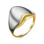 Серебряное кольцо с позолотой и черной эмалью с211541пзж 